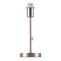 Happy Homewares Traditional & Classic Table Lamp Base with Pull Cord Switch in Metallic Silver
