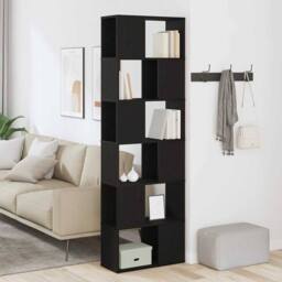 Berkfield Home Classic Book Cabinet/Room Divider Black Oak 60x24x186 cm - Size: 60 x 24 x 186 cm - thumbnail 2
