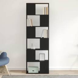 Berkfield Home Classic Book Cabinet/Room Divider Black Oak 60x24x186 cm - Size: 60 x 24 x 186 cm - thumbnail 1