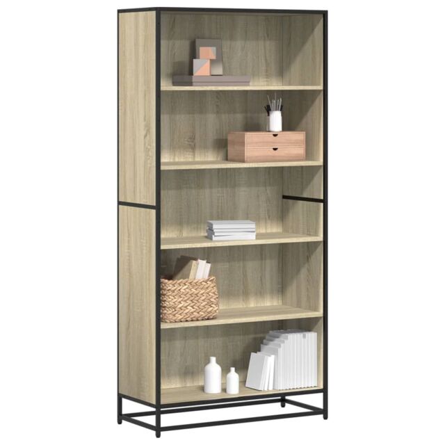 Berkfield Home Bookcase Sonoma Oak 80.5x35x170.5 cm Engineered Wood in Brown - image 1