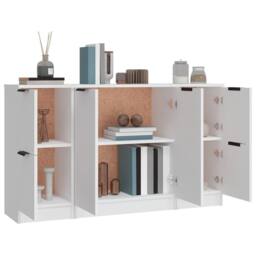 Berkfield Home Sideboards 3 pcs White Engineered Wood - thumbnail 5