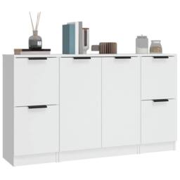 Berkfield Home Sideboards 3 pcs White Engineered Wood - thumbnail 4