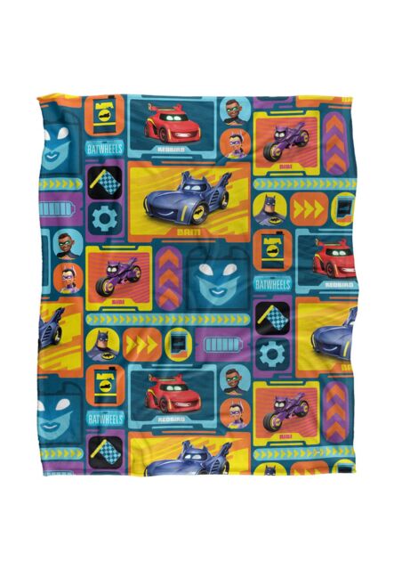 DC Comics Batwheels Cars AOP Blanket 152 x 127 cm in White - image 1