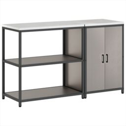 Berkfield Home Kitchen Storage Set with Shelf with Storage with Door Adjustable 2 pcs Rusty 150 x 50 x 92 cm in Brown - thumbnail 8