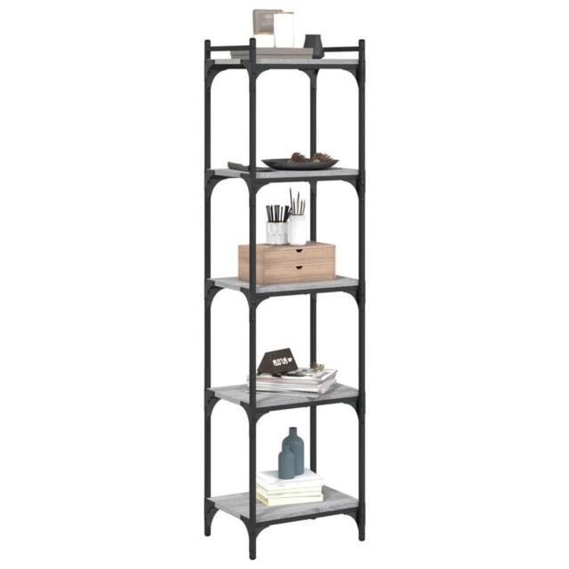 Berkfield Home Decorative Bookcase 5-Tier Grey Sonoma 40x30x154 cm Engineered Wood - Size: 40 x 30 x 154 cm - image 1
