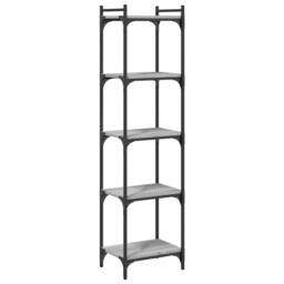Berkfield Home Decorative Bookcase 5-Tier Grey Sonoma 40x30x154 cm Engineered Wood - Size: 40 x 30 x 154 cm - thumbnail 3