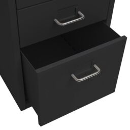 Berkfield Home Mobile File Cabinet Black 28x41x69 cm Metal - Size: 28 x 41 x 69 cm - thumbnail 6