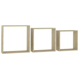Berkfield Home Wall Cube Shelves 3 pcs Sonoma Oak in Brown - thumbnail 3