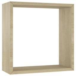Berkfield Home Wall Cube Shelves 3 pcs Sonoma Oak in Brown - thumbnail 6