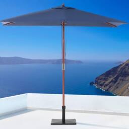 Wyld and Coco Garden Parasol 244 cm Blue Polyester Canopy Birch Wood Pole