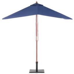 Wyld and Coco Garden Parasol 244 cm Blue Polyester Canopy Birch Wood Pole - thumbnail 5