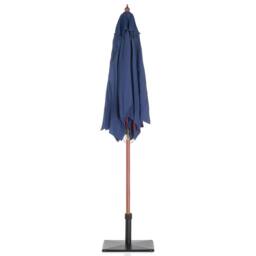 Wyld and Coco Garden Parasol 244 cm Blue Polyester Canopy Birch Wood Pole - thumbnail 7