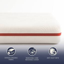 The White Stone Memory Foam Mattress Topper, 5cm Hypoallergenic in White - Size: EU Single - thumbnail 8