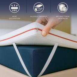 The White Stone Memory Foam Mattress Topper, 5cm Hypoallergenic in White - Size: EU Single - thumbnail 3