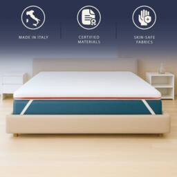 The White Stone Memory Foam Mattress Topper, 5cm Hypoallergenic in White - Size: EU Single - thumbnail 5