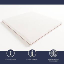 The White Stone Memory Foam Mattress Topper, 5cm Hypoallergenic in White - Size: EU Single - thumbnail 9