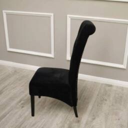 Stratus Interiors Emma Tall Velvet Lion Knocker Dining Chair - Luxury Upholstered Seat in Black - thumbnail 1