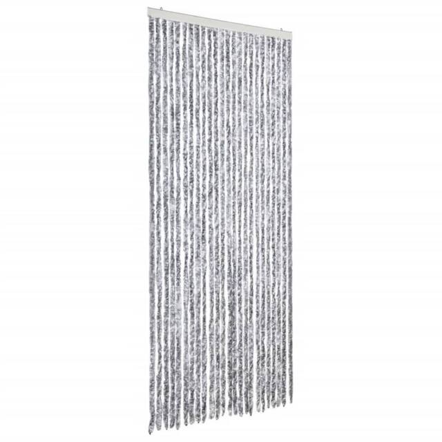 Berkfield Home Insect Curtain White & Grey 100x220 cm Chenille - image 1
