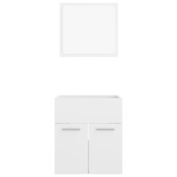 Berkfield Home 2 Piece Bathroom Furniture Set High Gloss White Engineered Wood - thumbnail 6