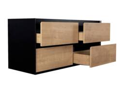 Vente-unique Wall-Hung Vanity Unit - Light Natural & Black - 120 Cm - LANNICK - thumbnail 6