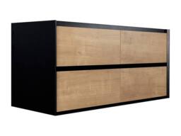 Vente-unique Wall-Hung Vanity Unit - Light Natural & Black - 120 Cm - LANNICK - thumbnail 5
