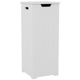 Home Discount Bath Vida Laundry Hamper - Freestanding Compact Bathroom Storage Unit in White