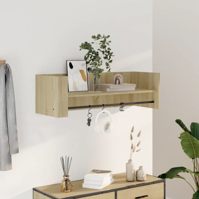 Berkfield Home Wall Shelf Sonoma Oak 100x35x30.5 cm Engineered Wood in Brown - image 1