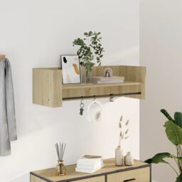 Berkfield Home Wall Shelf Sonoma Oak 100x35x30.5 cm Engineered Wood in Brown - thumbnail 1