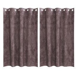 Berkfield Home Velvet Curtains 2 pcs with Eyelets Brown 175x140 cm - thumbnail 2