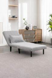 More4Homes Harper 1 Seater Folding Clic Clac Fabric Lounge Futon Sofa Bed in Grey - thumbnail 5