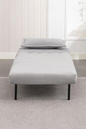 More4Homes Harper 1 Seater Folding Clic Clac Fabric Lounge Futon Sofa Bed in Grey - thumbnail 6