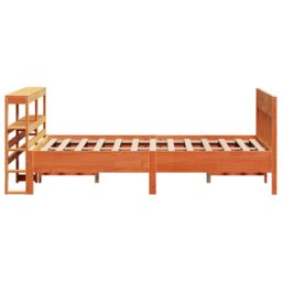 Berkfield Home Bed Frame without Mattress Wax Brown 150x200 cm King Size Solid Wood Pine - thumbnail 5
