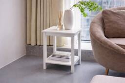 SPOT ON DEALZ White Bedside Table 2 Tier Nightstand with Storage Shelf - thumbnail 3