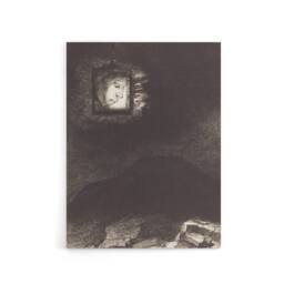 "Artery8 Glimmering Head Suspended Redon Vintage Canvas Wall Art in Grey - Size: W18"" x H24""" - thumbnail 1