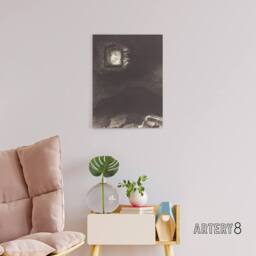 "Artery8 Glimmering Head Suspended Redon Vintage Canvas Wall Art in Grey - Size: W18"" x H24""" - thumbnail 3