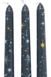 KDMD Set of 3 Starry Night Taper Candles in Teal - thumbnail 4