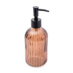 Candlelight Apothecary Glass Soap Dispenser With Black Pump in Amber - thumbnail 1