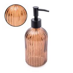 Candlelight Apothecary Glass Soap Dispenser With Black Pump in Amber - thumbnail 2