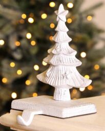 Dibor Set of 2 Cast Iron White Decorative Christmas Stocking Holders - Size: 2 Pack - thumbnail 3