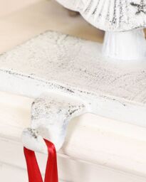 Dibor Set of 2 Cast Iron White Decorative Christmas Stocking Holders - Size: 2 Pack - thumbnail 4