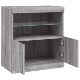 Berkfield Home Sideboard with LED Lights Grey Sonoma 60.5x37x67 cm - thumbnail 7