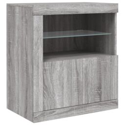 Berkfield Home Sideboard with LED Lights Grey Sonoma 60.5x37x67 cm - thumbnail 3