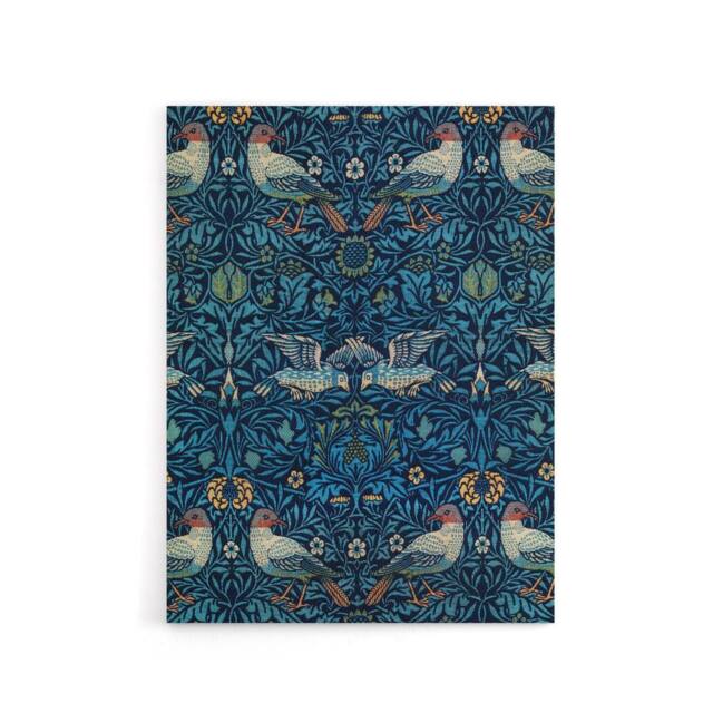 "Artery8 Birds & Flowers Blue Pattern Canvas Wall Art Print Morris - Size: W18"" x H24""" - image 1