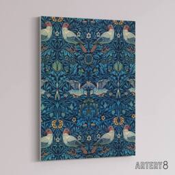 "Artery8 Birds & Flowers Blue Pattern Canvas Wall Art Print Morris - Size: W18"" x H24""" - thumbnail 2