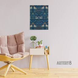 "Artery8 Birds & Flowers Blue Pattern Canvas Wall Art Print Morris - Size: W18"" x H24""" - thumbnail 3