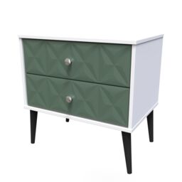 Ready Assembled 2 U Toledo 2 Drawer Side Table (Ready Assembled) in Green - thumbnail 3