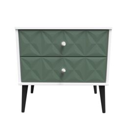 Ready Assembled 2 U Toledo 2 Drawer Side Table (Ready Assembled) in Green - thumbnail 1