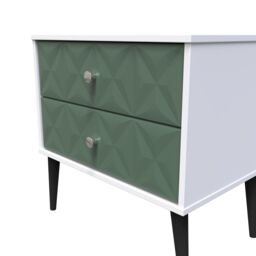 Ready Assembled 2 U Toledo 2 Drawer Side Table (Ready Assembled) in Green - thumbnail 4