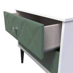Ready Assembled 2 U Toledo 2 Drawer Side Table (Ready Assembled) in Green - thumbnail 5