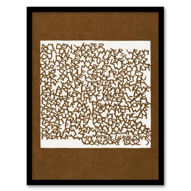 Artery8 Reijer Stolk In The Winter Typography Painting Framed Wall Art Print in Brown - Size: A3 - image 1